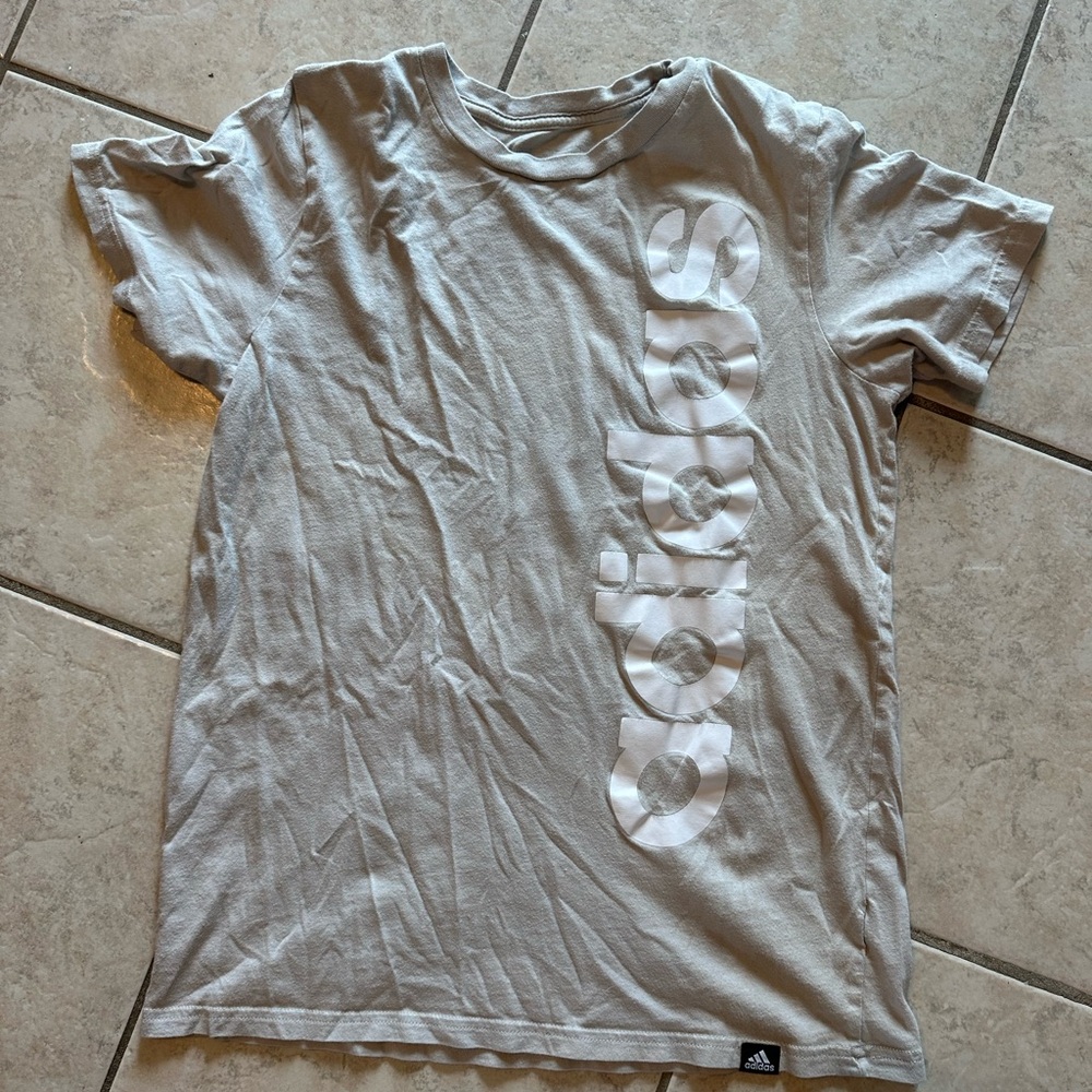 Adidas Light Gray Tee with Subtle Logo
